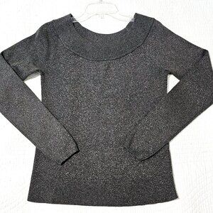 White House Black Market Sparkly Sweater – Dark Gray, Size Large